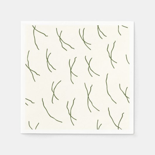 Retro Warm Abstract Dashes | Cream White Serviette (Vorderseite)