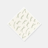 Retro Warm Abstract Dashes | Cream White Serviette (Ecke)