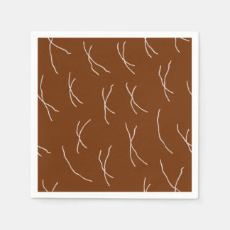 Retro Warm Abstract Dashes | Dark Brown Serviette
