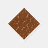 Retro Warm Abstract Dashes | Dark Brown Serviette (Ecke)