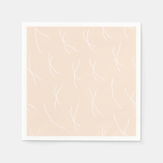 Retro Warm Abstract Dashes | Light Apricot Serviette (Vorderseite)