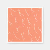 Retro Warm Abstract Dashes | Salmon Pink Serviette (Vorderseite)
