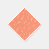 Retro Warm Abstract Dashes | Salmon Pink Serviette (Ecke)