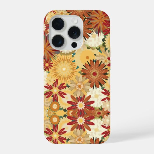 Retro-Warm-Blumenmuster-Handyhülle iPhone Hülle (Rückseite)