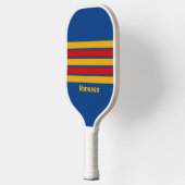 Retro Warmherzig durch Striping mit Namen Pickleball Schläger (Links)