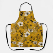 Retro-Warmton-Blumen-Senf-Blumenmuster Schürze (Vorderseite)