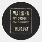 Retro Warning May Suddenly Start Talking About Red Runder Aufkleber (Vorderseite)