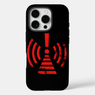 Retro-Warnsymbol für Energiezurückhaltung iPhone 16 Pro Hülle