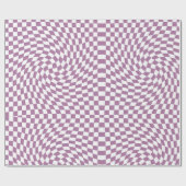 Retro Warp Lila Lilac-weiße Karo geprüft Geschenkpapier (Flach)