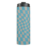 Retro Warped Grau Blue Karo Karo überprüft