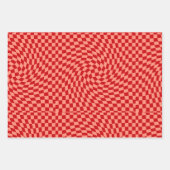 Retro Warpred Red Peach Karos Checkered Dorm Geschenkpapier Set (Vorderseite 2)