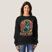 Retro Warrior Duck Vintage Sunset Sweatshirt (Vorne ganz)