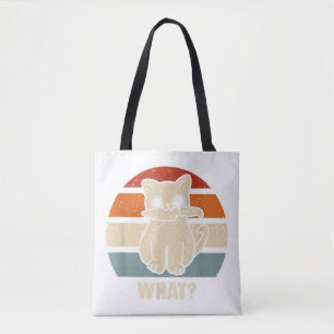Retro Was Katze Messer Miauen Kätzchen Lustige Kat Tasche