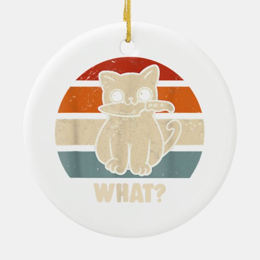 Retro, was Katzenmesser bedeuten, dass Kätzchen Ma Keramik Ornament (Hinten)