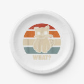 Retro, was Katzenmesser bedeuten, dass Kätzchen Ma Pappteller (Vorderseite)