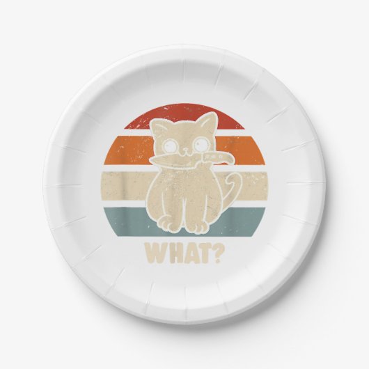 Retro, was Katzenmesser bedeuten, dass Kätzchen Ma Pappteller (Vorderseite)