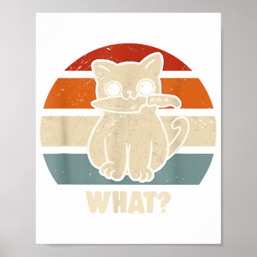 Retro, was Katzenmesser bedeuten, dass Kätzchen Ma Poster (Vorne)