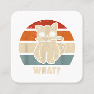 Retro, was Katzenmesser bedeuten, dass Kätzchen Ma Quadratische Visitenkarte