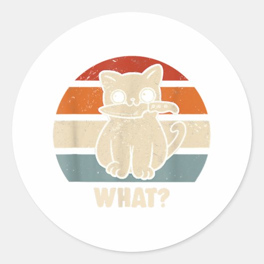 Retro, was Katzenmesser bedeuten, dass Kätzchen Ma Runder Aufkleber (Vorderseite)