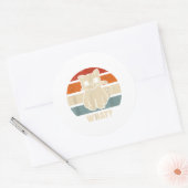 Retro, was Katzenmesser bedeuten, dass Kätzchen Ma Runder Aufkleber (Umschlag)