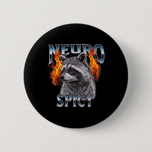 Retro Waschbär Neuro Scharf Neurotypisch Neurodive Button