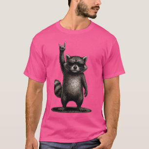 Retro-Waschbär-Rock-Musik Lustige Geschenke Männer T-Shirt
