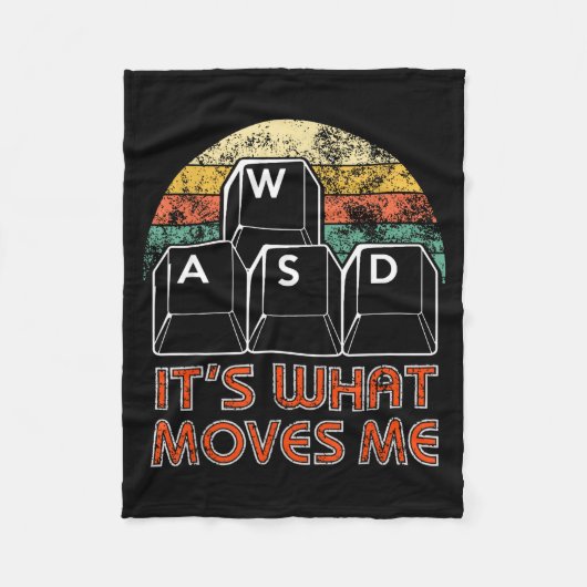 Retro Wasd Gaming Keys Funny Pc Gamer Design  Fleecedecke (Vorderseite)