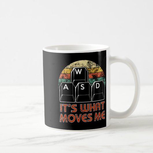Retro Wasd Gaming Keys Funny Pc Gamer Design  Kaffeetasse (Rechts)
