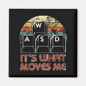 Retro Wasd Gaming Keys Funny Pc Gamer Design  Magnet (Vorne)