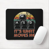 Retro Wasd Gaming Keys Funny Pc Gamer Design  Mousepad (Mit Mouse)