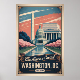 Retro-Washington DC, die Hauptstadt der Nation im  Poster