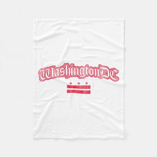 Retro Washington Dc Flag Souvenir Langarmshirt  Fleecedecke (Vorderseite)