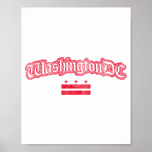 Retro-Washington-Dc-Flag-Souvenir-Langarmshirt  Poster
