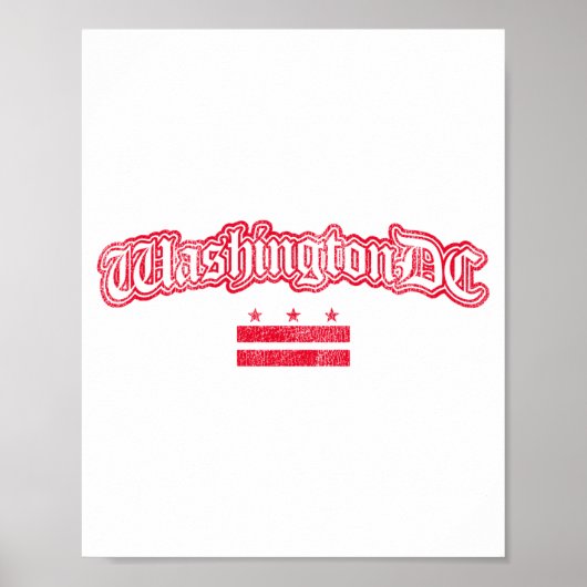 Retro-Washington-Dc-Flag-Souvenir-Langarmshirt Poster (Vorne)