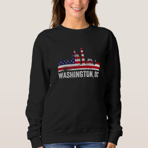 Retro Washington DC Hauptstadt Hill Usa Flag Vinta Sweatshirt