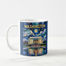 Retro Washington DC Lincoln Memorial Van Gogh Art Kaffeetasse