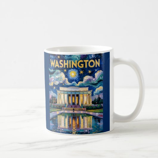 Retro Washington DC Lincoln Memorial Van Gogh Art Kaffeetasse (Rechts)