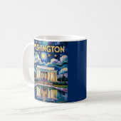 Retro Washington DC Lincoln Memorial Van Gogh Kuns Kaffeetasse (Vorderseite Links)