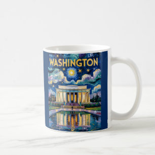 Retro Washington DC Lincoln Memorial Van Gogh Kuns Kaffeetasse