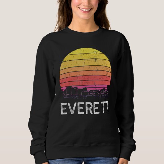 Retro Washington Everett Skyline Vintage Urban Bui Sweatshirt (Vorderseite)