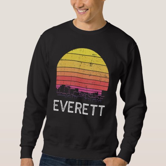 Retro Washington Everett Skyline Vintage Urban Bui Sweatshirt (Vorderseite)