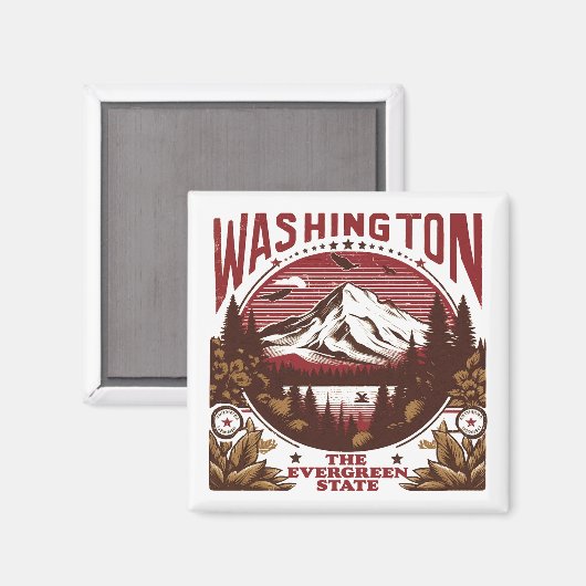 Retro Washington Magnet (Vorderseite/Rückseite)