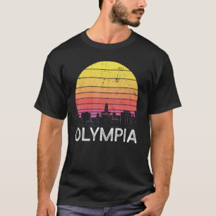 Retro Washington Olympia Skyline Vintag Urban Bui T-Shirt