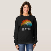 Retro Washington Seattle Skyline Vintage Urban Sky Sweatshirt (Vorne ganz)