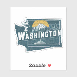 Retro Washington Staat Car Sticker