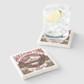 Retro Washington Steinuntersetzer (Seitenansicht)