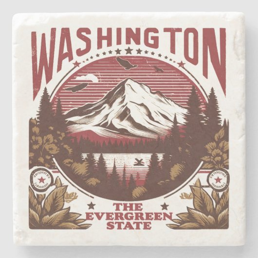 Retro Washington Steinuntersetzer (Vorderseite)