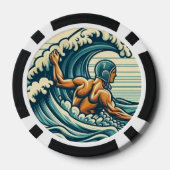 Retro-Wasserballspieler Poker-Chips Pokerchips (Rückseite)