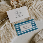 Retro Wasserfarbe Blau Aquamarine Streifen Trendy Visitenkarte