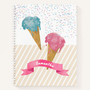 Retro Wasserfarbe Eiscreme & Sprinkles Notizblock